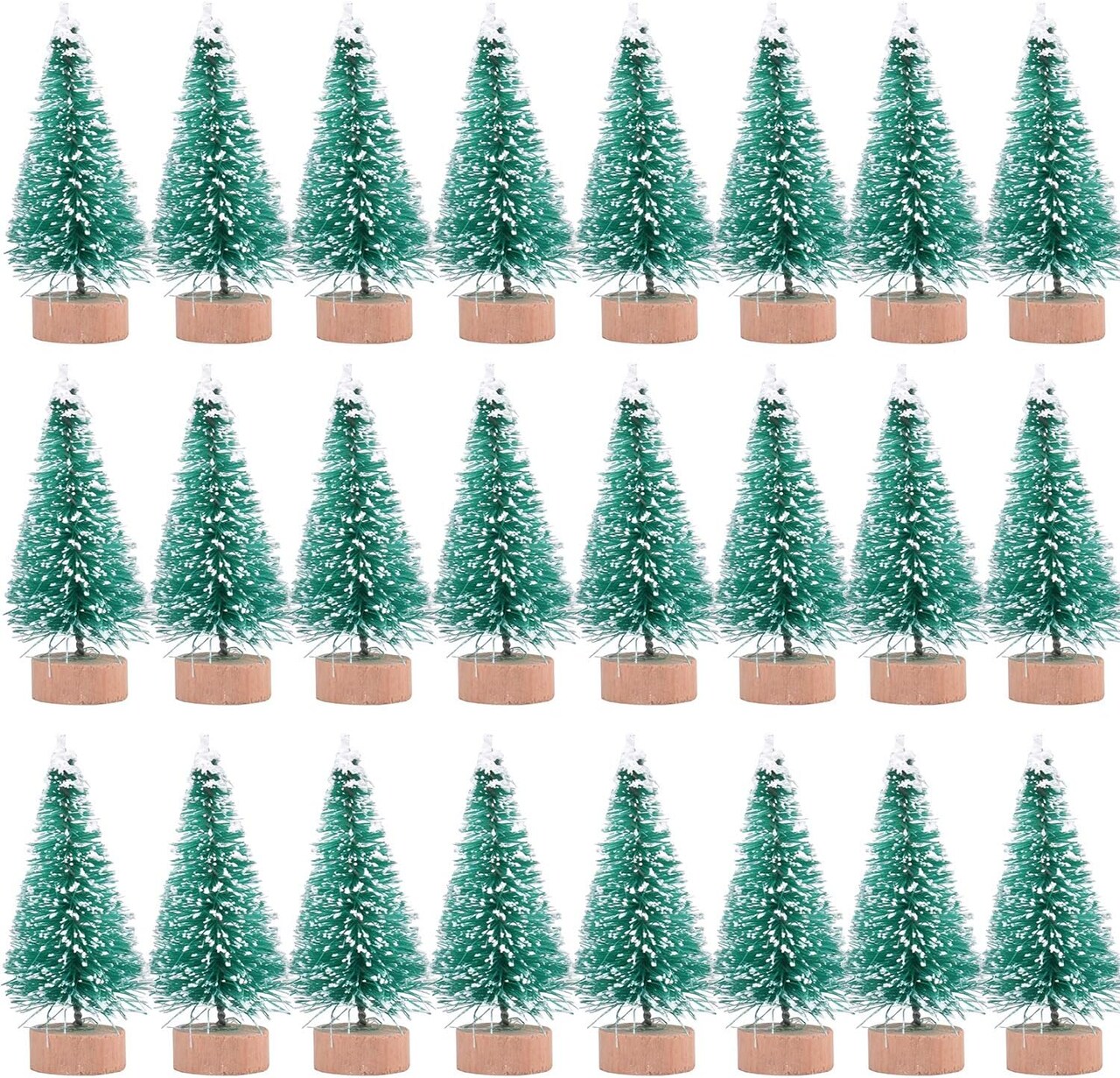 24 Pieces Artificial Mini Christmas(Green)0.5"D x 0.5"W x 1.4"H